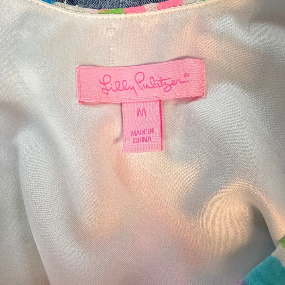Lilly Pulitzer Danna Ruffle Fit & Flare Dress in "Spring Fling" Print Med - Picture 9 of 11